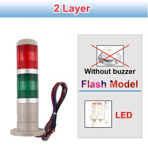 Lampe à Signal industriel 12V/24V AC 110V/220V,indicateur LED Normal rouge vert avec buzzer - Type Flash light 2-AC 220V - Neuf