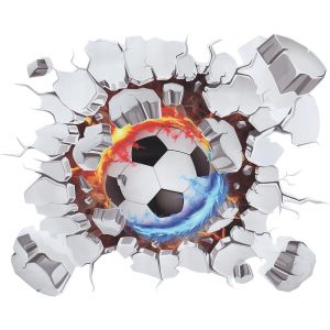 Sticker Mural Football,3d Autocollant Mural De Football Décoration,Poster Foot Stickers Muraux Football,Convient Pour La Décoration Du Couloir Du Salon,Chambre (40 * 50cm) (A) - Neuf