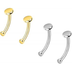 Nbgcm-2 Paires D'anneaux À Sourcils Filetés Interne, 16g Acier Inoxydable, Boucles D'oreilles À Pointes Hélice Daith Tragus Nombril Lèvre Piercing Corporel Bijoux Pour Femmes Hommes - Neuf