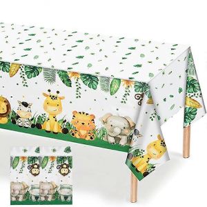 Décorations de nappe 180 * 108CM Jungle Safari Thème Fournitures de fête Couverture de table jetable Douche de bébé Enfant Anniversaire Party Favors - Neuf