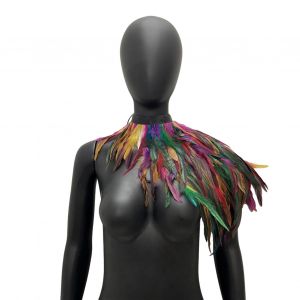 Fausse Plume Haussement D'épaules Châle Cape Douce Réglable Rétro Gothique Col Cosplay Fête Corps Scène Performance Faux Col Danseur Costume-Multicolore - Neuf