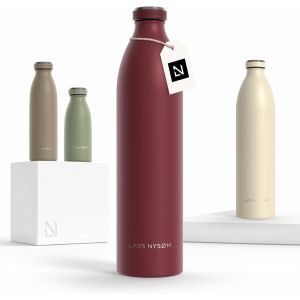 Gourde Inox 750ml | 0.75l Bouteille D'eau Isol&eacute;e | Gourde &Eacute;tanche Pour Le Sport, La Bicyclette, Les Enfants (Taupe Brown, 750ml) - Neuf