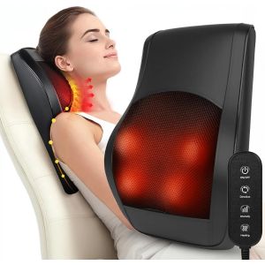 Masseur Cervicales Avec Chaleur Et Vibration, Appareil De Massage Cervical À 3 Niveaux De Chauffe Et Intensité, Idéal Pour Massage Cervicales Epaule À Domicile, Bureau Ou Voiture 38 X 34 Cm - Neuf