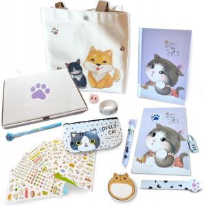 Journal secret fille avec code - Set papeterie fille - Mignon chaton - Papeterie mignonne - Papeterie Kawaii - Journal secret fille - Cadeau fille - Nombreux accessoires (VIOLET) - Neuf