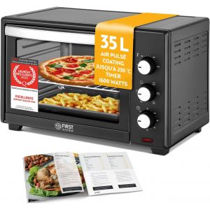 NouvelHorizonstore-Mini-Four 35L 1600W - Four &agrave; pizza avec r&eacute;glage de la temp&eacute;rature jusqu'&agrave; 230&deg;C et rev&ecirc;tement antiadh&eacute;sif - Avec minuteur de 60 min, 3 hauteurs d'insertion, plaque et grille - Neuf