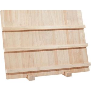 JEXNOVASHOP-Pr&eacute;sentoirs de Boucles D'Oreilles en Bois, 3 Couches Bijoux Pr&eacute;sentoir Bois Porte-Carte Photos Porte-Carte de Visite Affichage avec Support de Base pour Domicile Magasin, 30x14.1x40 cm - Neuf