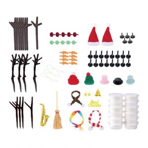 Bricolage de bonhomme de neige pour enfants : fabrication de bonhommes de neige miniatures pour les f&ecirc;tes - Neuf