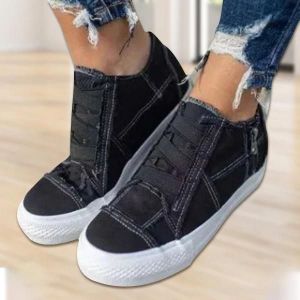 Chaussures De Soutien De L'arche À Ressort Semelle Épaisse Chaussures En Toile Décontractées Avec Fermeture À Sangle Élastique Mise En Place Rapide Pour Les Femmes Quotidiennement Noir,39 - Neuf