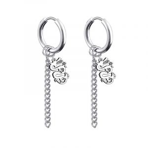 Style 2 - Boucles D'oreilles Créoles Unisexes Pour Hommes/Femmes,1 Paire,Pendentif Croix En Acier Inoxydable,Long Pampille,Punk Gothique,Bijoux,Meilleurs Cadeaux,Nouvelle Collection - Neuf
