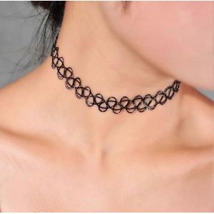 12pcs Noir Pêche Ligne Ras De Cou Tatouage Collier Perle - Neuf