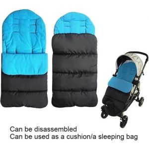 Noir&bleu Chancelière Bébé Poussette Universelle Imperméable Chaude - Neuf