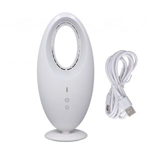 Ventilateur de bureau sans lame, 3 vitesses, petit ventilateur de Table silencieux, économie d'énergie, avec lumière LED, pour la maison, le bureau, la chambre à coucher - Neuf