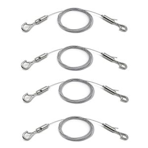 Lot de 4 fils de suspension r&eacute;glables pour tableaux,supports robustes de 50 lb,mat&eacute;riel de suspension,2 m x 1,5 mm,acier inoxydable - Neuf