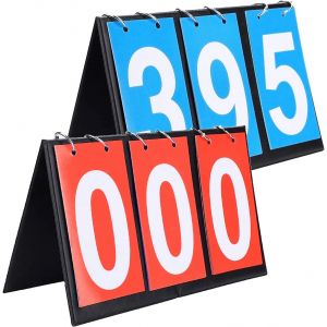 Acdsgd-Ableau De Bord Sportif, 2pcs Tableau De Scores Score Flip Tableau De Bord Portatif Sports Tableau Scoreboard &Agrave; 3 Chiffres Compteur De Score Scoreboard(1 Bleu 1 Rouge) - Neuf