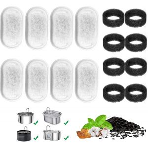 Kalanka-Filtre Pour Fontaine Eau Chat Acier Inoxydable,Filtre De Remplacement 3.2l Pour Fontaine &Agrave; Eau Pour Chat (16 Pi&egrave;ces) - Neuf