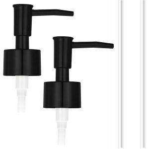 KAL-Lot De 2 Pompes De Rechange Pour Distributeur De Savon - Pompe À Savon Pour Les Mains - Pour Bouteilles En Verre Ordinaires (Noir) - Neuf