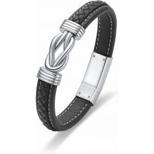 Kal-Bracelet Urne Fun&eacute;raire Pour Cendres Pour Hommes Et Femmes Infinity Memorial Keepsake Cr&eacute;mation Bijoux Manchette Bracelet En Cuir - Neuf