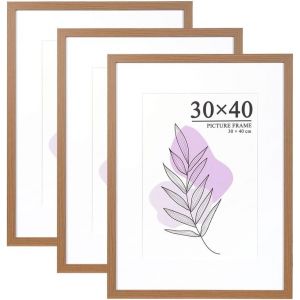 Cmwx-Lot De 3 Cadres Photo Marron 30 × 40 Cm Avec Support, Cadre Photo Avec Verre Acrylique, Cadre Pour Poster 30 × 40 Cm, Cadre Pour Certificat, Autoportant Et À Fixer Au Mur - Neuf