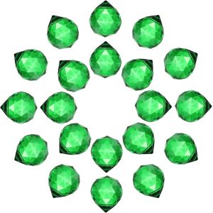 Nouvelhorizonstore-Lot De 20 Boules De Cristal Prisme 30 Mm - Attrape-Soleil D&eacute;coratif Pour Lustre, Fen&ecirc;tre, Mariage, D&eacute;coration D'int&eacute;rieur, Vert - Neuf