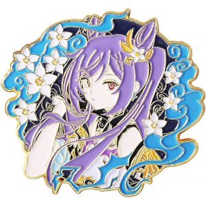 Genshin Impact Hutao Broche Broche - Caract&egrave;res Hutao Cosplay &Eacute;mail Broche &Eacute;pinglette - Cadeau Pour Les Fans, Les Femmes Et Les Filles Keqing A - - Neuf