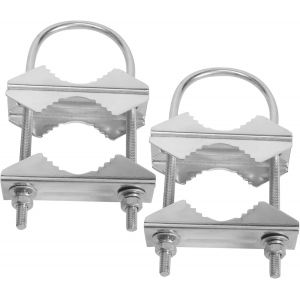 Pince de M&acirc;t D'Antenne Double Support de M&acirc;choire en V Boulons en U Mat&eacute;Riel de de Tuyau 2 Ensembles pour Antenne WiFi, Antenne TV - Neuf
