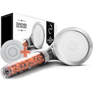 JGD-PRISMA prime Pommeau de douche &agrave; &eacute;conomie d'eau avec rehausseur de pression pour plus de pression d'eau &iquest; Pommeau de douche basse pression - Neuf