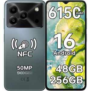 Smartphone DOOGEE NOTE56 Plus 48Go+256Go Smartphone Pas Cher Android 16 6.56" 6150mAh Camera etanche Dual SIM 4G/NFC/GPS Vert - Neuf