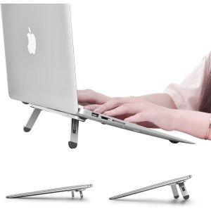 Support Ergonomique pour Ordinateur Portable de Bureau,Support de Refroidissement pour Ordinateur Portable,rehausseur de Clavier,Compatible avec Ordinateurs Portables de 10 à 15,6"" (Argent) - Neuf
