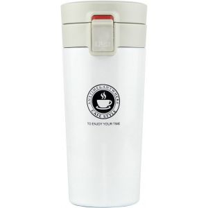 Eryi-Mug Isotherme Thermos Voyage Café Yoga Bouteille D'eau Isotherme Thermos Acier Inoxydable Inox À Double Paroi Étanche Tumbler Tasse À Café Bpa-Free 380ml (Blanc) - Neuf