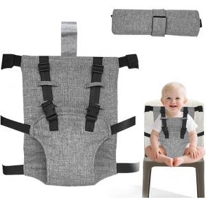 Chaise Haute Pour B&eacute;b&eacute; - Portable - Aide Au Si&egrave;ge Et Si&egrave;ge D'appoint - Avec Ceinture De S&eacute;curit&eacute; - Chaise Haute Pliable Pour La Maison Et Les D&eacute;placements - Chaise Haute R&eacute;glable Et S&ucirc;re - Neuf