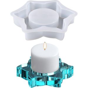 Bougie R&eacute;chaud Moule Silicone Resine Epoxy Bougeoir Kit Moule Resine Chandelier Forme Du Moulin &Agrave; Vent Chauffe-Plat Pour Casting Stockage Bibelots D&eacute;cor De Maison - Neuf