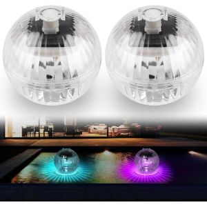 Lot De 2 Lampes Solaires Flottantes Pour Piscine-Boule Flottante Solaire-Décoration De Bassin-Changement De Couleur-Pour L'extérieur - Neuf
