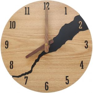 ChenQuanSarl-Horloge Murale Moderne Sans Tic-Tac En Bois 30 Cm Pour Bureau, Salon, Cuisine, École, Chambre D'Enfant - Neuf