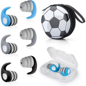 KALANKA-3 Paires de Bouchons d'oreilles de Natation, Bouchon Imperméables en Silicone Réutilisables Doux et étanches pour Piscine, Natation et Autres Sports Nautiques (Noir, Gris, Bleu (L)) - Neuf