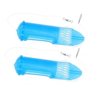 Cage A Appats 2 Pieces, En Plastique Et Durable Pour La Peche A La Carpe Et La Peche En Haute Mer, Cage D'alimentation Pour Accessoires De Peche Pour Etangs Et Aquariums - Neuf