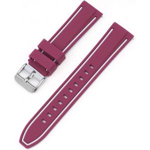 Kal-Silicone Watch Strap 20mm Compatible Avec Omega X Swatch Moon Watches Men Womenvivoactive 3, Forerunner 245/645, Vivomove Hr, Galaxy Watch - Neuf