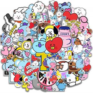 100 Pcs Autocollants Graffiti Bt21, Valise En Vinyle Imperméables Stickers De Style Graffiti, Pour Ordinateurs Portables, Planches À Roulettes, Casques, Motos, (Autocollants 5 - 8 Cm) - Neuf