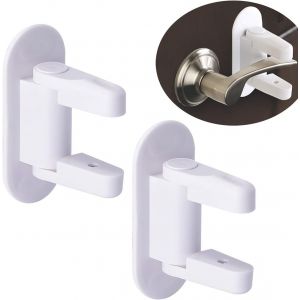Verrous De S&eacute;curit&eacute; Pour Enfant,2pcs Serrure De S&eacute;curit&eacute; Portes Serrure De Porte &Agrave; Levier S&eacute;curite Fenetre Placard Bloc Porte Securite Bebe,Bloque Poign&eacute;e Porte(Blanc) - Neuf