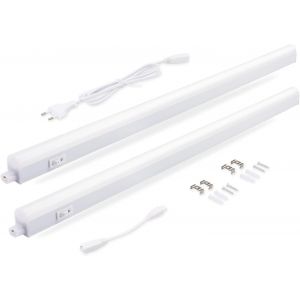 Luminaire D'Agencement À Led 14W 87,5Cm 1250Lm 4000K Blanc Neutre Éclairage D'Armoire Super Lumineux Blanc Pour Cuisine Armoire Vitrines Extensible Par Système D'Enfichage (2 Pièce[AMP746875] - Neuf