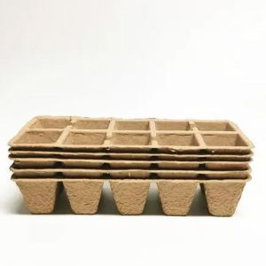 5 x Plaque Pot de Semis de Fleur et Plante Godets pour Semis en Fibres Biodégradables avec 100 Compartiment pour Jardin Potager - Neuf