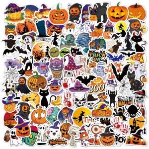 Cauc-100 Stickers Halloween Pour Enfants Imperm&eacute;ables Amusants Set De Stickers Pour Ordinateur Portable Bouteille D'eau Skateboard D&eacute;coration Effrayante - Neuf