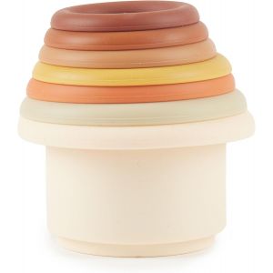 Silocone tour &agrave; empiler ""Chocolate Bliss"" sans BPA|tasse a empiler bebe|tour empilable bebe jeux &agrave; empiler cubes empilables bebe cube empilable b&eacute;b&eacute; cube a empiler bebe jeux forme bebe - Neuf