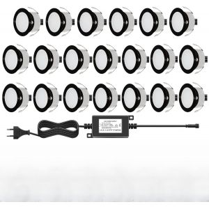 Qaca Spots Led Eclairage,Encastrable Extérieur Ip67 Acier Inoxydable Noir- Spots À Encastrer Pour Terrasse Bois Plafond 0,6w Dc12v Lumière Spot Led Lampe Extérieur [ (Bleu, 10 Kit) - Neuf