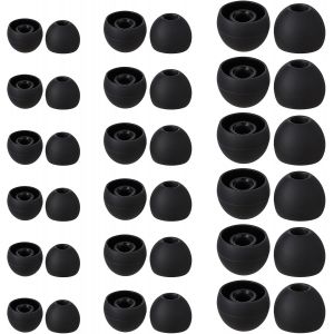 KAL-Lot De 18 Paires D'Embouts De Rechange En Silicone, Tailles S/M/L, Compatibles Avec La Plupart Des Écouteurs Intra-Auriculaires (Noir) - Neuf