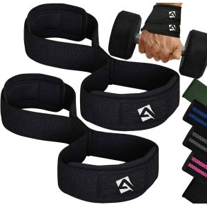 Asas-Figure 8 Néoprène Rembourré Poids Musculation Sangle De Levage,Sangle De Tirage,Protege Poignet Sangle Musculation,Strap Poignet,Bandage Poignet Homme Femme Sport Maison - Neuf