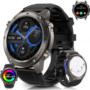 Montre Intelligente Avec Gps, Étanche Jusqu'à 50 M, Répondre/Passer Des Appels, Montre De Sport Moniteur De Fréquence Cardiaque, Écran Amoled De 1,4"", Plus De 170 Modes Sportifs (Noir)[Z83] - Neuf