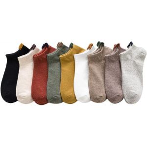 Jgd-10 Paires De Chaussettes Femme - Chaussettes Cheville - En Coton - Confortables - Courtes - Unisexe - Motifs De Dessins Anim&eacute;s Brod&eacute;s, Dr&ocirc;les, Taille Unique - Neuf