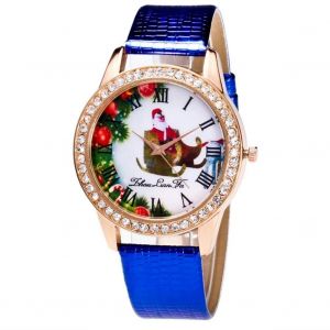 Zhoulianfa Homme D'affaires Tendance Femmes Strass Croco Bracelet Montre Bracelet Quartz (Bleu) - Neuf