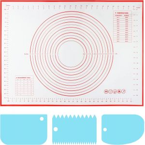 70X50cm Tapis Patisserie pour &Eacute;taler La Pate Grande Tapis de Cuisson Silicone Plaque Silicone Patisserie Accessoire Anti-Adh&eacute;sif avec Corne Patisserie - Neuf