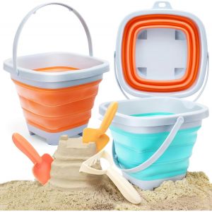 ERYI-Seau Pelle Plage Enfant Pliable Jouets De 6 Pièces Facile À Transporter En Silicone Jeux D'Eau De 3 4 5 6 7 8 Ans Cadeaux De Voyage1 - Neuf